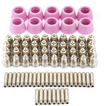 Kit de 80 pi�ces pour torche de d�coupe plasma ag60 sg55 : consommables (�lectrodes, buses, coupelles). ...