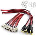 Kit d'adaptateurs de montage dc, 6 x fiches creuses dc (avec cable) 6 x prise jack d'alimentation dc ...