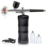Kit a�rographe avec compresseur portable sans fil mini air brush kit pour peinture, tatouage, nail art, ...