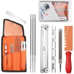 Kit d'aff�tage de cha�ne - 10 pi�ces pour tron�onneuse, kit portable avec limes rondes et pochette, aff�tage ...