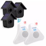 Kit alerte de passage 600m - 3 dtecteurs 6 panneaux solaires & 2 carillons 35 mlodies volume rglable ...