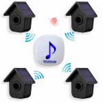 Kit alerte de passage 600m - 4 dtecteurs 8 panneaux solaires & carillon 35 mlodies volume rglable ...