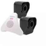 Kit alerte passage 600m 'classic' 2 dtecteurs mouvement autonomes / 1 carillon triangle 35 mlodies ...