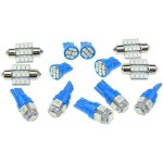 Kit ampoules led int�rieur bleu glacier t10 pour d�me carte plaque immatriculation