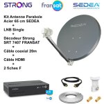 M - e - kit parabole acier 65 cm anthracite + lnb single full hd 4k + décodeur srt 7407 fransat + câble ... M - e - kit parabole acier 65 cm anthracite + lnb single full hd 4k + décodeur srt 7407 fransat + câble ...