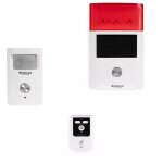 Kit autonome sans - fil : dtecteur de mouvement sirne intgre + sirne solaire extrieure + tlcommande ...