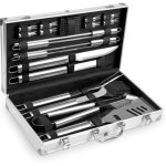 Kit barbecue en acier inoxydable - mallette de rangement en aluminium - utensiles pour bbq professionnel ...