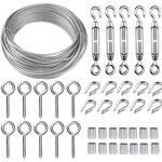 Kit de cble mtallique en acier inoxydable de 30. 5 m avec tendeur de fil robuste m5, kit de rouleau ...