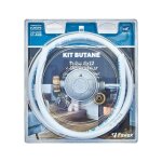 Kit chauffage d'appoint comprenant : 1 d�tendeur butane type 697 28 mbar, raccord t�tine, 1 tube souple ...