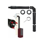 Kit cheminee pour poele a pellets avec sortie coaxiale superieure dn 80 130 prise d'air d'evacuation ...