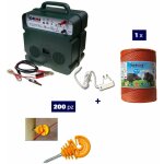 Kit complet pour cl�ture �lectrique : 1 x electrificateur b12 double alimentation 12 v / 220 v + 1x fil ...