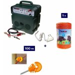 Kit complet pour cl�ture �lectrique : 1 x electrificateur b12 double alimentation 12 v / 220 v + 1x fil ...