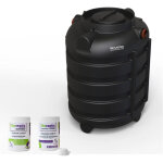 Kit complet fosse septique ronde 1o00 litres renforts circulaires ds eau pour 3 personnes avec produits ...