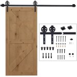 Kit complet pour porte coulissante 200 cm - avec rail, roulettes, but�es, guide sol et vis - acier au ...