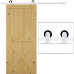 Kit complet de rails pour portes coulissantes 183 cm acier blanc