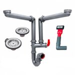 Kit complet siphon et vidage manuel franke pour �vier de cuisine 2 cuves