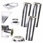 Azura home design - kit conduit isol 3m double paroi  100 / 120 / 130 / 150 / 160 / 180 / 200 mm - ...