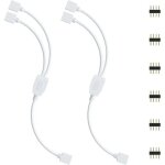Kit de connecteurs pour bandes led aiperq, 2 r�partiteurs 4 broches, c�ble r�partiteur 1 vers 2, connecteur ...