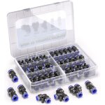 Kit de connexion pneumatique � pousser rapide de 46 pi�ces de 8 mm pour tuyaux d'air (connecteur droit ...