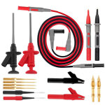 Kit de cordons de test multim�tre �lectronique avec pinces crocodile et mini crochet � piston