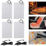 Kit de coussins chauffants universels pour sige chauffant de voiture en fibre de carbone 4pcs avec interrupte ...