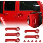 Kit de couverture de poign�e de porte et de hayon rouge pour jeep wrangler jk 2007 - 2018 / jeep liberty ...