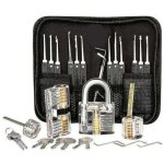 Kit de crochetage de serrure , kit de crochetage de serrure de 25 pi�ces, outils de pratique avec 3 serrures ...