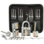 Kit de crochetage de serrure, kit de crochetage de serrure de 25 pi�ces, outils de pratique avec 3 serrures ...
