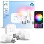Kit de d�marrage ampoules connect�es philips hue essential ? 3� e27 806 lm blanc & couleur
