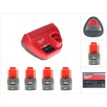 Milwaukee - kit de d�marrage sans fil 12 v avec 4x batterie 2, 0 ah + chargeur m12 c12c