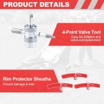 Kit de d�montage de pneus 23 pi�ces pour motos, quads, tondeuses � gazon, etc. : d�monte - pneus, prot�ge ...