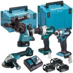 Kit dhp489 + dtd173 + dga504 + dhr243 makita dlx4195jx1