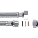 Kit de douche dame pour h�pitaux avec douchette blanche 1 jet et flexible pvc blanc � rep�re jaune jetable ...