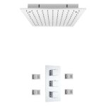 Hudson reed - kit de douche thermostatique � encastrer avec pomme plafonnier 40x40cm - 4 buses hydromassante ...