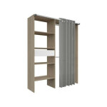 Kit dressing 1 colonne, 2 penderies, 1 tiroir ? d�cor ch�ne ? dimensions l 143, 5 x p 48 x h 181, 9 cm ...