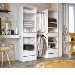 Combit kit dressing 2 colonne 2 penderies et 6 tiroirs - blanc - l 117 x p 48 x h 200 cm