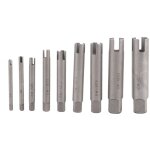 Kit d'extracteurs de tarauds � t�te cass�e en acier rapide pour vis et boulons (neuf pi�ces)