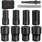 Kit d'extraction de boulons, jeu de 10 douilles pour �crous de roue, kit d'extraction de boulons antivol ...