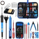 Kit de fer � souder 24 en 1, 60 w, temp�rature r�glable de 200 � 450 �c, kit de soudure �lectrique avec ...