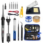 Kit fer  souder 80w fer  souder lectrique outils de soudure, temprature rglable 200 - 450c, avec ...