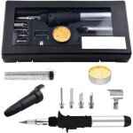 Kit de fer  souder  gaz, chalumeau  souder portable sans fil avec 6 pointes interchangeables et fil ...