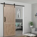 Snq - kit de ferrures pour porte coulissante en bois - acier - aspect antique - 6ft - jusqu'à 120 kg Snq - kit de ferrures pour porte coulissante en bois - acier - aspect antique - 6ft - jusqu'à 120 kg