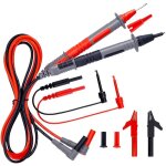 Kit de fils de test en silicone souple cat iii 1000v cat iv 600v avec pinces croco et pointes pour multim�tre ...