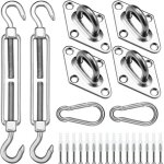 Kit de fixation pour voile d'ombrage, 304 kit de mat�riel de pare? pour carr� voile d'ombrage, toile ...