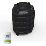 Kit fosse septique ronde 1o00 litres renforts circulaires ds eau pour 3 personne avec produit activateur. ...