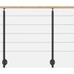 Kit garde - corps aluminium gris anthracite 2m pose lat�rale avec main courante h�tre, inoline kordo