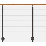 Kit garde - corps aluminium gris anthracite 2m pose lat�rale avec main courante teint�e ch�ne, inoline ...