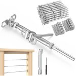 Kit de garde - corps � c�bles de 1 / 8 , 10 paires, tendeur � bascule, angle r�glable, en acier inoxydable ...