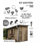 Kit goutti�re en pvc gris pour abri de jardin en bois 4 m�tres
