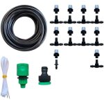 Kit d?irrigation goutte � goutte micro - aspersion 22 m avec 20 buses ? syst�me d?arrosage pour jardin, ...